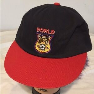 VINTAGE World Cup Soccer Germany Black/Red Adjustable Adult Hat Cap Football New